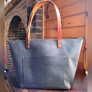 BNNU Portland Leather Goods  Large zip tote, Groupie Gray